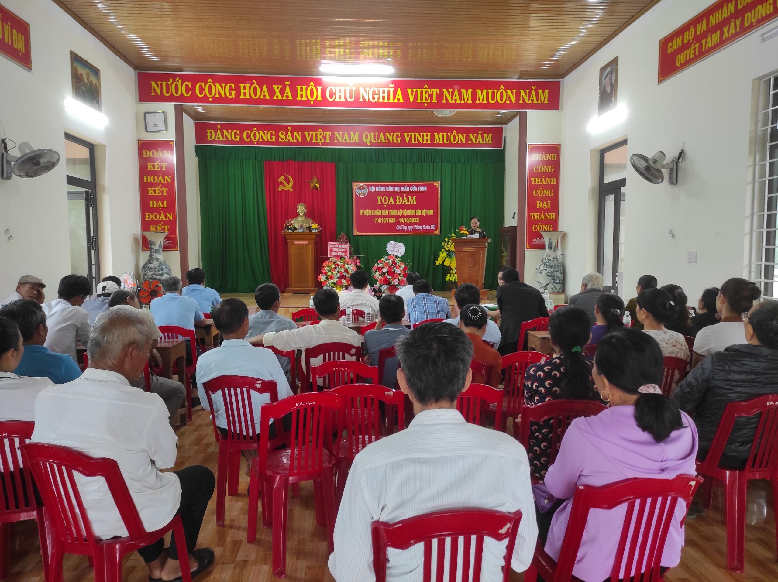 Hội Nông dân Thị trấn Cửa Tùng tổ chức tọa đàm Kỷ niệm 93 năm ngày thành lập Hội Nông dân Việt Nam (14/10/1930-14/10/2023)